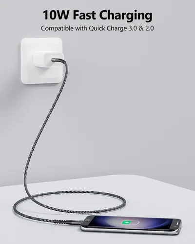 Vista 2 de SUNGUY Cable USB C a Micro USB de 6 pulgadas, paquete de 2, trenzado