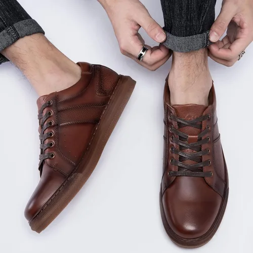 Vista 4 de Zapatos deportivos Oxford casuales para hombre, zapatos Oxford de cuero elegantes para caminar, para comodidad diaria, trabajo y ocio