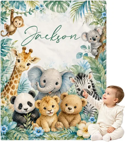 Vista 27 de Manta de bebé personalizada para niñas y niños, manta de bebé personalizada con nombre, mantas personalizadas con nombre para niños, manta de Linda