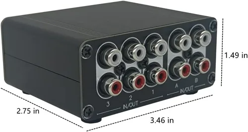 Vista 6 de 3 en 2 de salida RCA interruptor de audio estéreo selector divisor de la fuente de señal de entrada - RC32
