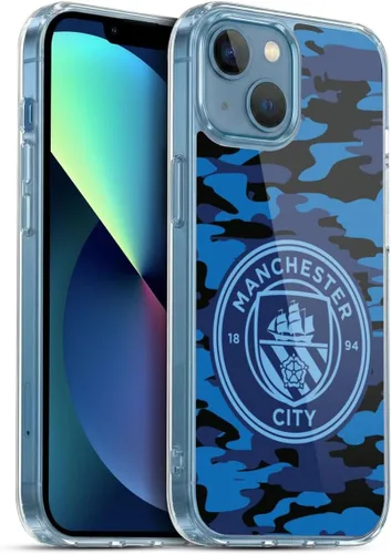Vista 126 de Head Case Designs Funda de gel con licencia oficial del Manchester City Man City FC Blue Moon Badge Camou [protección de grado militar] compatible