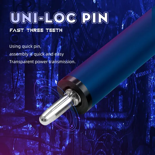 Vista 5 de Little Monster-Cyber - Taco de 3 piezas de 19 onzas, tecnología negra, fibra de carbono, palo de piscina de 57 pulgadas, 0.508 in con bolsa de cuero