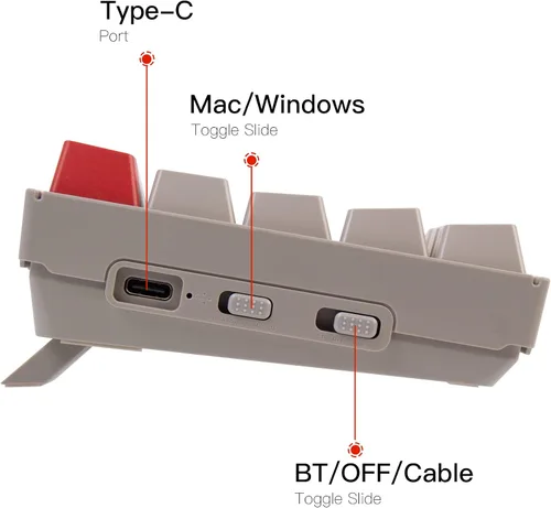 Vista 4 de Keychron K14 Teclado mecánico inalámbrico Bluetooth 51 con interruptor Keychron marrónbatería recargable teclado compacto de 72 teclas compatible