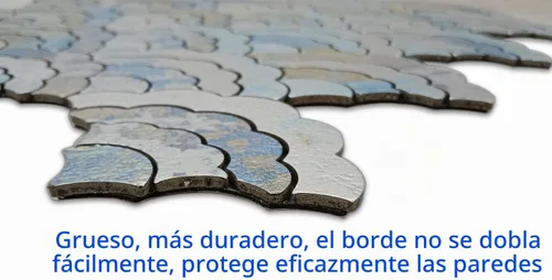 Vista 4 de XUANINY 11 hojas de azulejos autoadhesivos para salpicaduras de metal, mosaico de aluminio en forma de nube adhesivo 3D para decoración de pared
