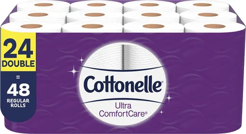Vista 4 de Cottonelle Ultra ComfortCare - Rollo de papel higiénico grande, papel higiénico, 12 rollos de papel higiénico