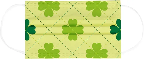 Vista 8 de Mascarillas desechables para el día de San Patricio para adultos, diseño de tréboles verdes irlandeses, decoración de la cara, 3 capas, no tejidas