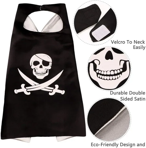 Vista 3 de RioRand Disfraz de pirata de dibujos animados para cosplay fiesta de cumpleaños