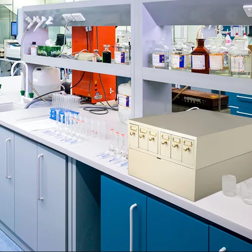 Vista 2 de 4E's USA Gabinete de almacenamiento deslizante - Almacenamiento modular con 6 cajones con capacidad para hasta 5,000 toboganes de laboratorio