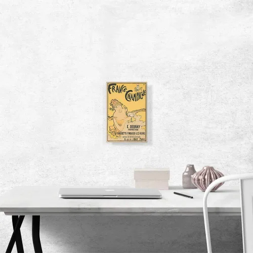 Vista 2 de ARTCANVAS Poster advertising France Champagne 1891 Canvas Art Print Stretched Framed Painting Picture Poster Giclee Wall Decor by Pierre Bonnard