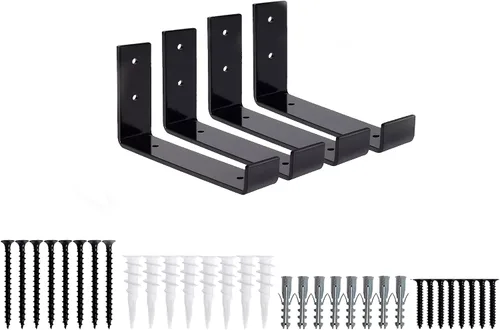 Vista 3 de Soportes de estante Paquete de 4 soportes flotantes resistentes de 6.0 pulgadas de largo x 4.0 pulgadas de alto x 1.5 pulgadas de ancho, estantes