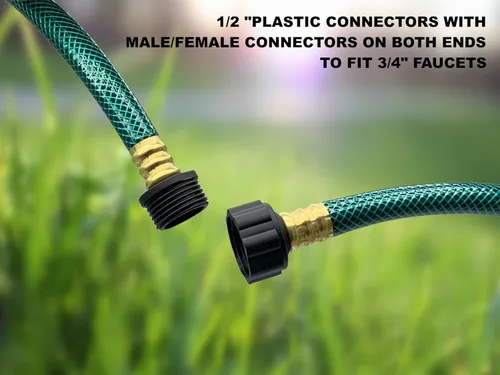 Vista 2 de Manguera de jardín de 1/2 pulgada de 3.3 pies, manguera de barco, tubo flexible con PVC sólido de 3/4 pulgadas macho a hembra para el hogar, exterior