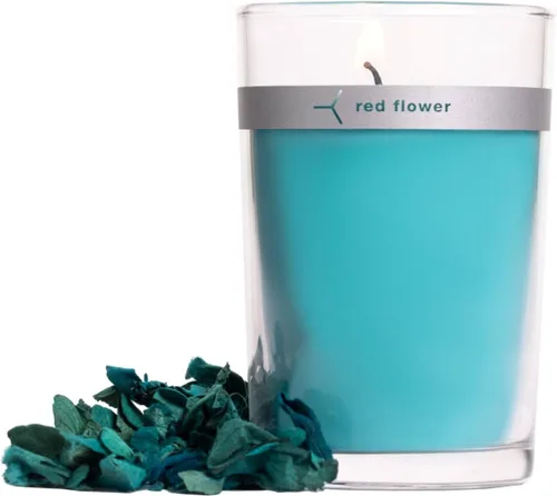 Vista 10 de Red Flower Vela con tapa de pétalo de lavanda francesa, lavanda francesa