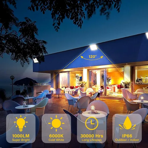 Vista 5 de SKYWORLD Paquete de 2 focos LED de 10 W para exteriores, luces de seguridad de 1000 lúmenes, lámpara exterior de 6000 K, luz blanca diurna, IP66