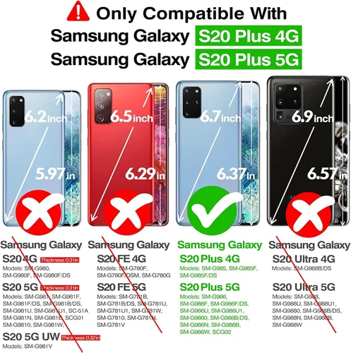 Vista 2 de KIOMY Funda transparente para Samsung Galaxy S20 Plus 5G Hybrid Hard PC Back con TPU suave parachoques [protección contra caídas de grado militar] a