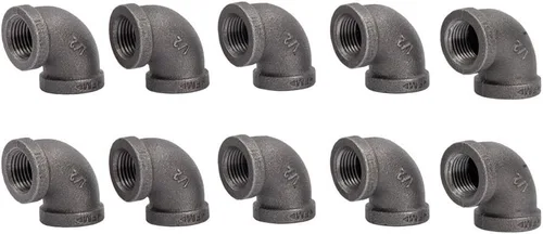 Vista 16 de PIPE DECOR - Acoplamiento de 1/2 pulgada, accesorios de hierro maleable negro para tuberías, pezones y accesorios estándar de 1/2 pulgada