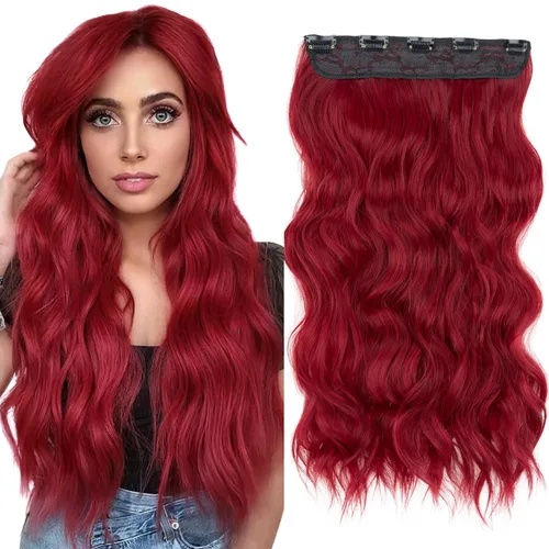 Vista 62 de S-noilite Extensiones de cabello de una pieza con clip, color rubio balayage de 18 pulgadas, en forma de U, extensiones de cabello de trama de una