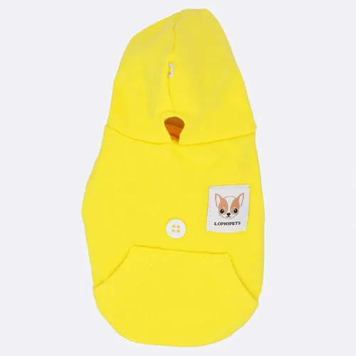 Vista 3 de LOPHIPETS Sudaderas con capucha de algodón para perros pequeños, chihuahua, ropa para cachorros, abrigo para clima frío, color amarillo, XXS
