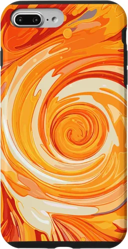 Vista 12 de iPhone 16 Swirl Orange Color Illustration Pattern Abstract Art Case
