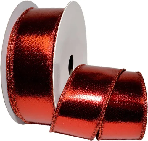 Vista 3 de Morex Ribbon alámbrico Lamé cinta, 2 – 1/2" X 10 yd, color dorado