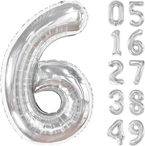 Vista 45 de Globo negro de 40 pulgadas con números del 0 al 9 (cero-nueve), globo de cumpleaños de gran tamaño, globo de helio de aluminio con números grandes