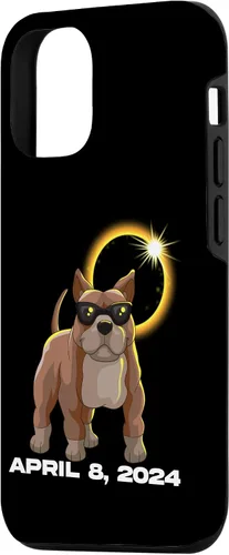 Vista 2 de iPhone 15 Total Solar Eclipse April 8 2024 Totality Dog Pitbull Case