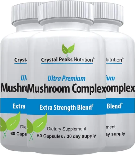 Vista 4 de Mushroom Superfood Master Blend Suplemento de cápsulas de hongos, 10 complejos de hongos y adaptógenos - Melena de león, chaga, cordyceps, extracto