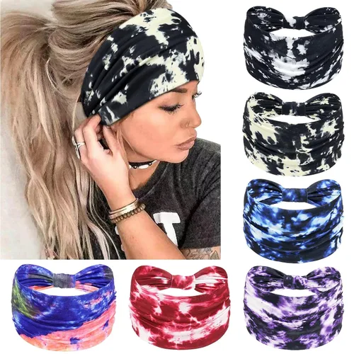 Vista 32 de Awumbuk Diademas anchas para mujeres anudadas antideslizantes bandas para la cabeza suaves diadema turbante accesorios para el cabello boho africano
