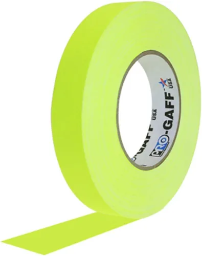 Vista 5 de 1 pulgada x 50 yardas UV luz negra reactiva fluorescente Gaffer cinta brillante decoración de fiesta (paquete de 4 rollos de 4 rollos x 50 yardas)