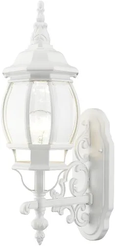 Vista 6 de Livex Lighting 7520-04 - Farol de pared para exteriores con pantallas de vidrio biselado transparente, negro, 21 x 7 x 21 pulgadas