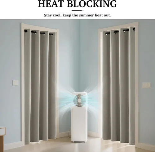 Vista 4 de RYB HOME Cortinas de terciopelo 100% opacas para sala de estar, cortinas de guardería con bloqueo de luz, 2 paneles, cortinas de ventana con Beige