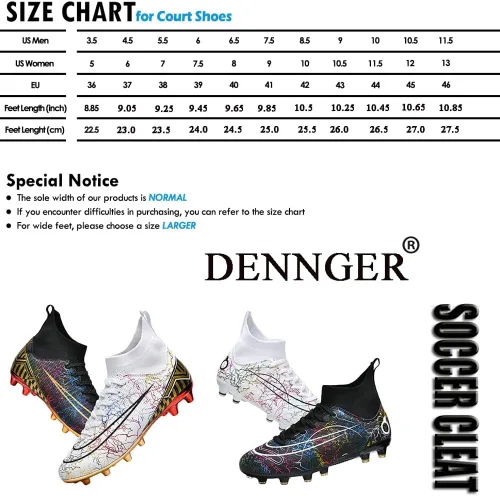 Vista 7 de Dennger Tacos de fútbol para hombre, zapatos de fútbol de alta calidad, zapatos de fútbol AG Spike, zapatillas de deporte cómodas para adultos