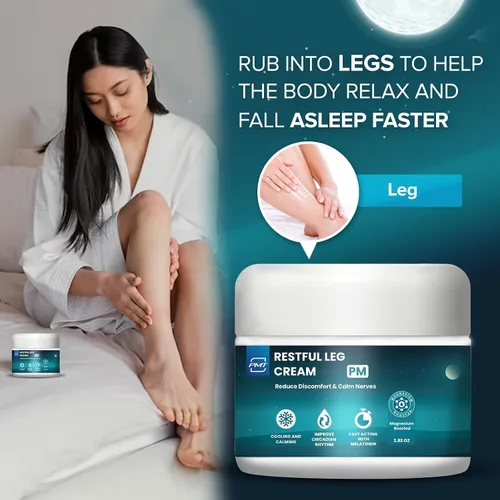 Vista 5 de Crema relajante para piernas de PMT, tópico calmante nervioso para aliviar las piernas, la crema para dormir penetra profundamente, alivia