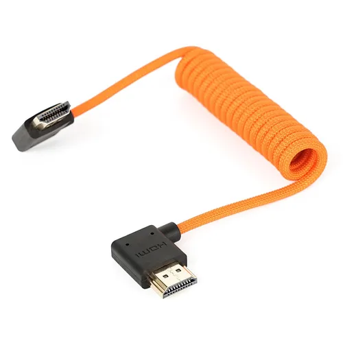 Vista 21 de 8K HDMI a abajo HDMI de alta velocidad negro en espiral trenzado cable para Sony A7S3 FX3 FX9 Canon C70 Z CAM E2 cámara Atomos Ninja V Shinobi Cable