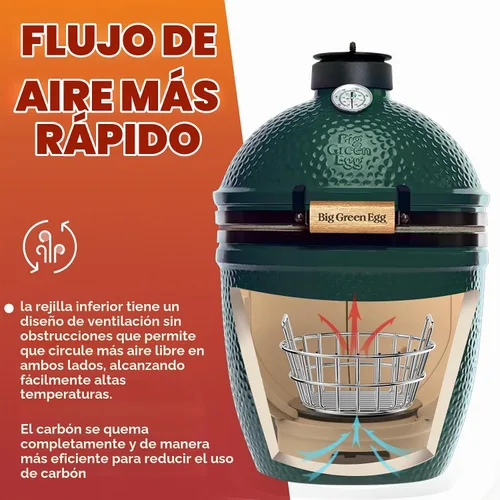 Vista 4 de onlyfire Canasta de cenizas de carbón para Huevo Verde Grande pequeño, contenedor de carbón de acero inoxidable con asas, accesorios para parrilla