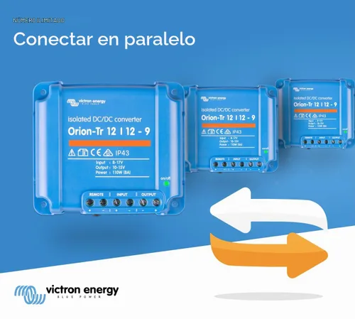 Vista 5 de Victron Energy Orion-Tr Convertidor de CC a CC - 12/12 voltios 9 amperios 110 vatios - Protección IP43 - para sistemas de batería dual - Aislado