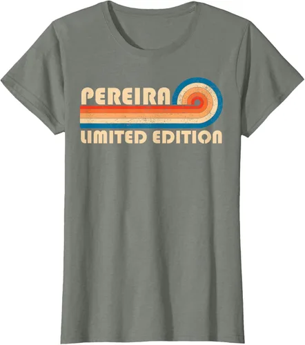 Vista 14 de PEREIRA - Camiseta vintage con apellido retro de los años 80 y 90, Negro