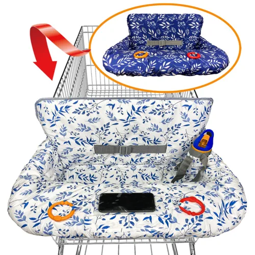 Vista 10 de Funda para carrito de compras para bebés y niños pequeños, funda impermeable para carrito de comestibles y silla alta, funda acolchada suave