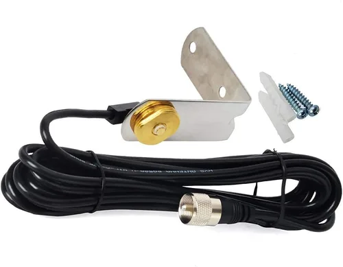Vista 6 de HYS NMO 2M VHF-Band Amateur Trunk/Hole Mount 136-174Mhz Antenas con agujero de soporte en L de acero inoxidable y cable coaxial RG-58 de 13