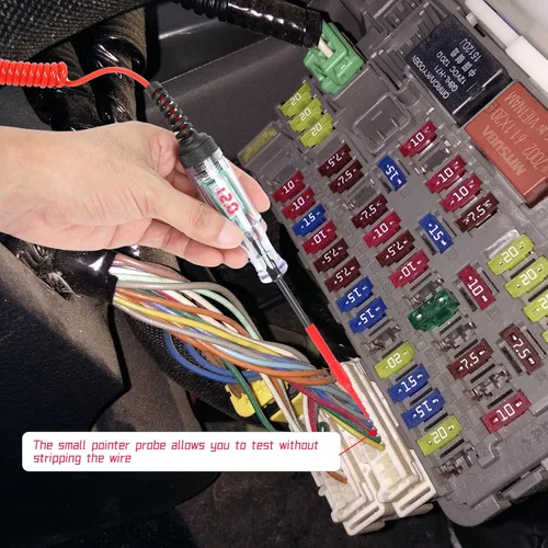 Vista 5 de Luz de prueba automotriz DC 3-48V Digital LED Car Circuit Tester Light, probador de voltaje bidireccional automático con voltímetro con sonda