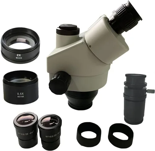 Vista 3 de Kit de microscopio 3.5X-180X Simul Focal Trinocular Microscopio estéreo Accesorios opcionales Microscopio Microscopio Microscopio Adaptadores