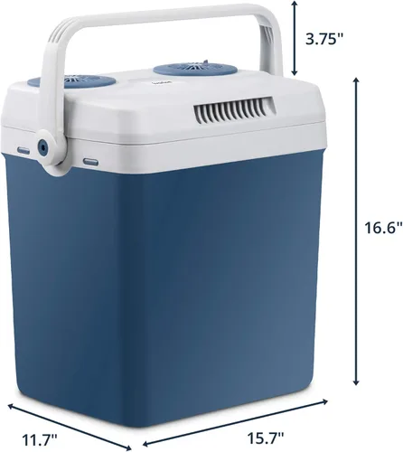 Vista 7 de Ivation Enfriador y calentador eléctrico con asa Refrigerador termoeléctrico portátil de 27 cuartos (25 L) para vehículos y camiones Cable