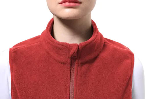 Vista 3 de BenBoy Chaleco de forro polar para mujer, chaleco suave, sin mangas, con bolsillos con cremallera, ropa cálida para otoño e invierno