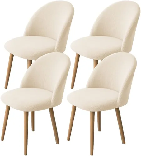 Vista 27 de XMNTG Juego de 4 fundas elásticas de jacquard gris para silla de comedor, con respaldo curvado, fundas para silla de acento modernas de mediados