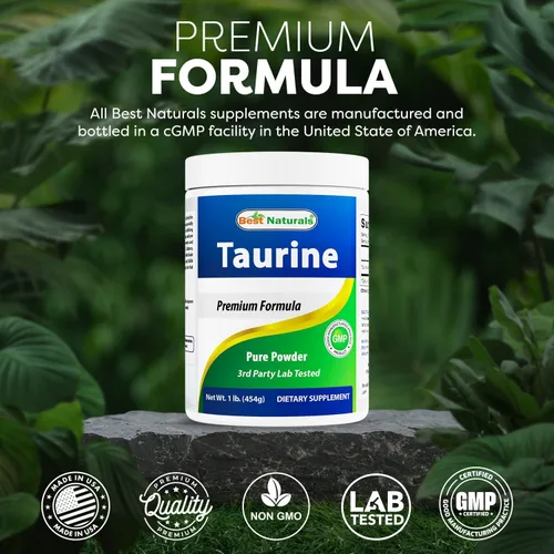 Vista 5 de Best Naturals Forma libre de polvo de taurina 100% pura, taurina, 1000 mg por porción, 1 libra (454 gm) (1 libra (paquete de 3))