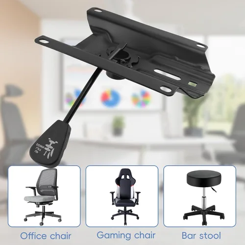 Vista 7 de Wealrit Base inclinable para silla de oficina, mecanismo de elevación de control resistente, placa base giratoria negra de 6.8 x 5.5 pulgadas