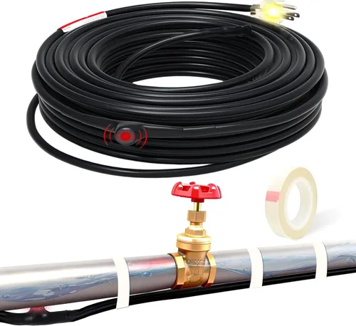 Vista 14 de Cinta térmica de 2 pies para tuberías de agua Cable de calefacción de techo y canaletas con enchufe iluminado de 6 pies