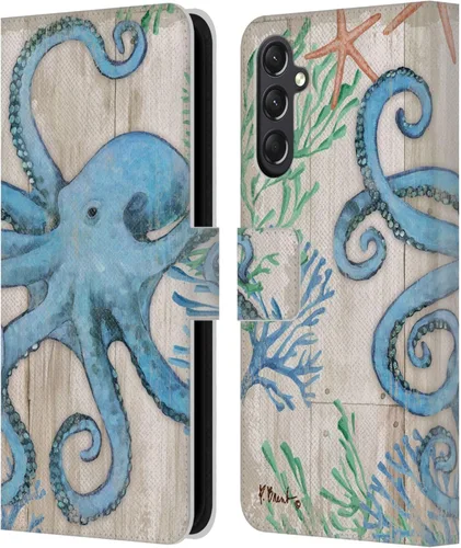 Vista 8 de Head Case Designs Officially Licensed Paul Brent Agate Mermaid Coastal Leather Wallet Case Compatible with Samsung Galaxy A24 4G / M34 5G