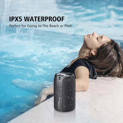 Vista 2 de ZEALOT Altavoces Bluetooth portátiles, altavoz inalámbrico, S32 Samll altavoz al aire libre, impermeable IPX5, emparejamiento Camuflaje