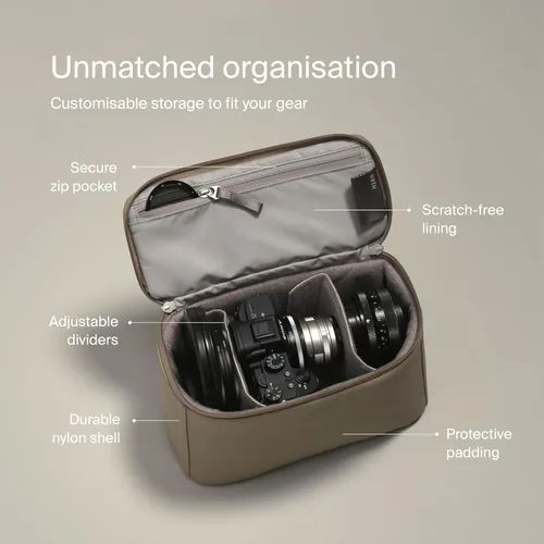 Vista 3 de Urth Arkose Camera Insert Bag – for DSLR Camera and Lens, Weatherproof + Recycled Gris ceniza