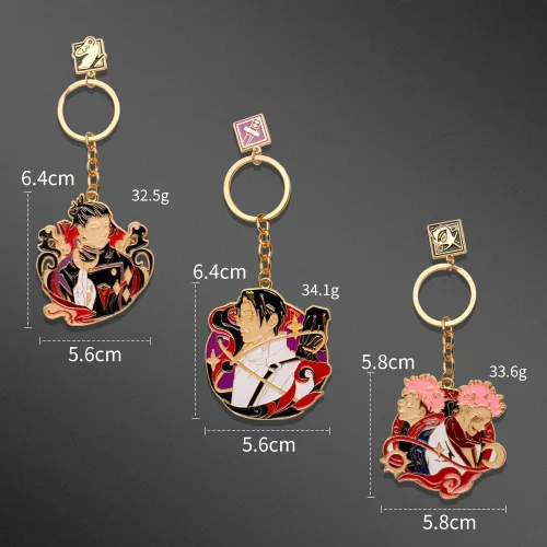 Vista 2 de SONGCHANGJEWELRY JJK - Llavero Satoru Figura de anime esmaltado Llavero de joyería para hombres y mujeres
